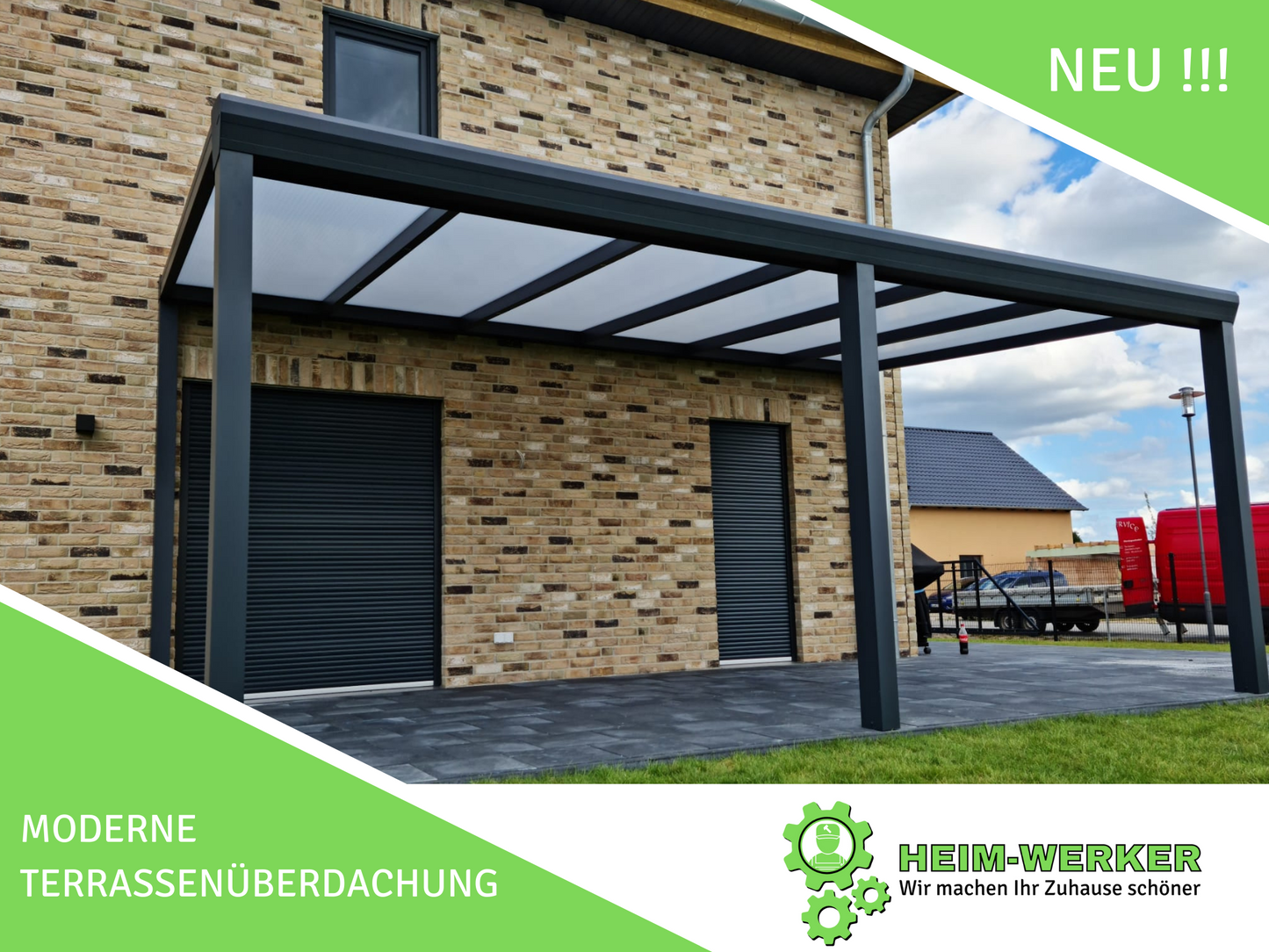 "KLASSIK" ALU-Terrassenüberdachung Polycarbonat
