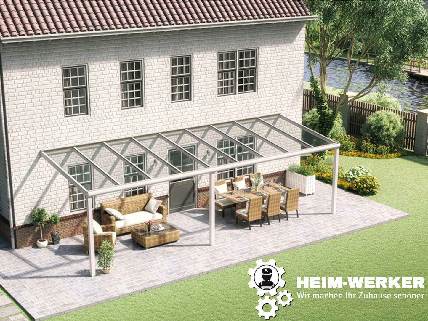 "KLASSIK" ALU-Terrassenüberdachung Polycarbonat