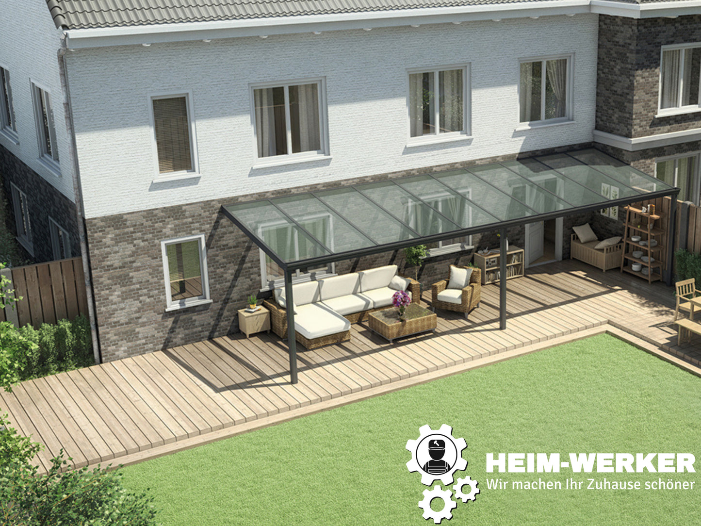 "KLASSIK" ALU-Terrassenüberdachung Polycarbonat