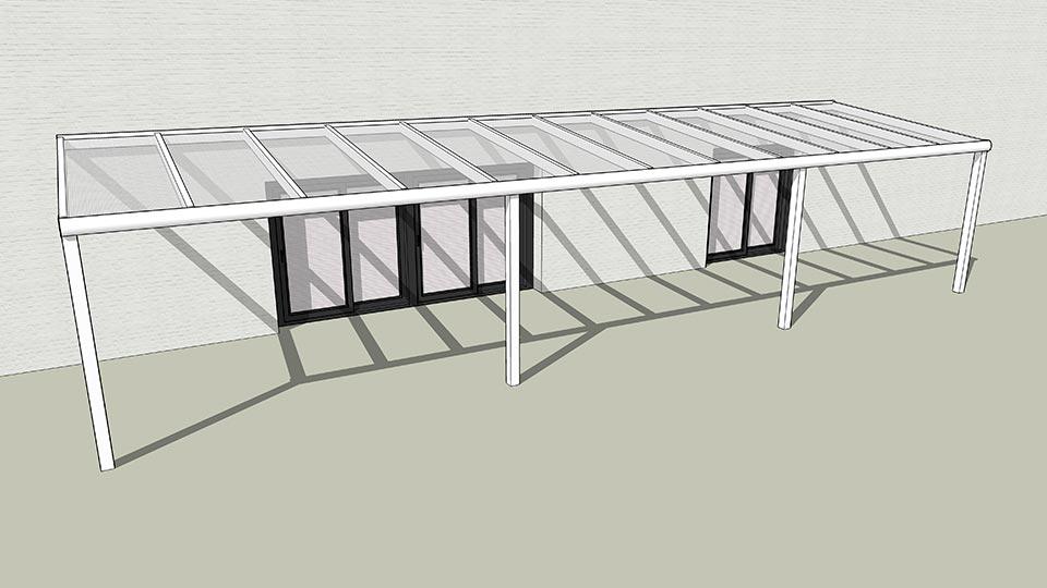 "KLASSIK" ALU-Terrassenüberdachung Polycarbonat